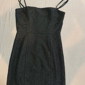 French Connection Strapless Black Lace Dress